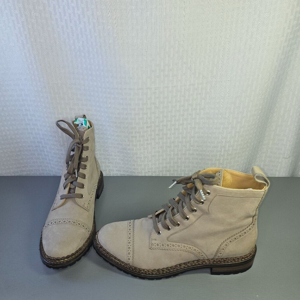 Office of Angela Scott Leather Lace-Up Brogue Ankle Boots Size 39.5 Excellent Co